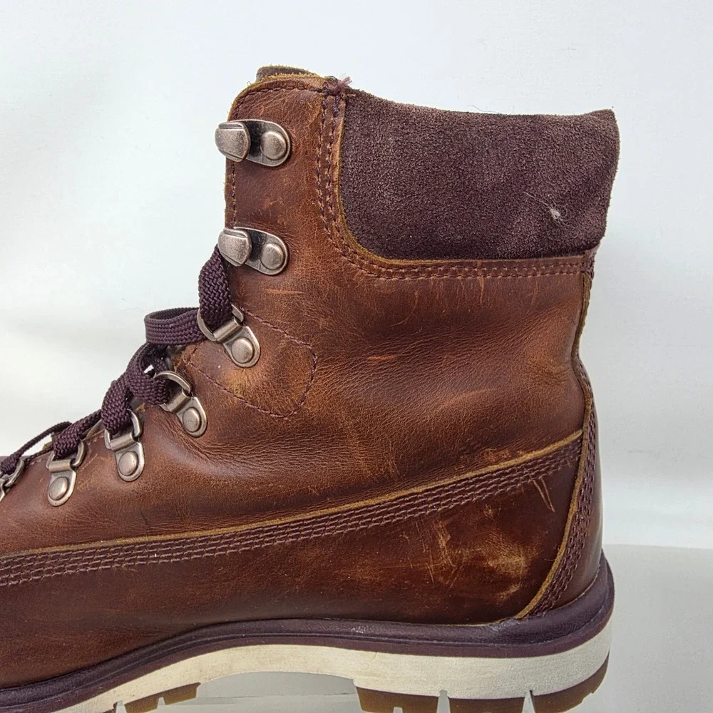 Timberland Waterproof Hiking Boots Mens 9.5 A2BZD Brown Leather ReBOTL Good